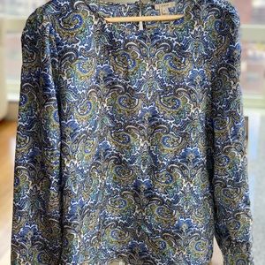 J. Crew blue paisley silk blouse (12)